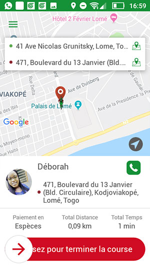 Déposez votre passager